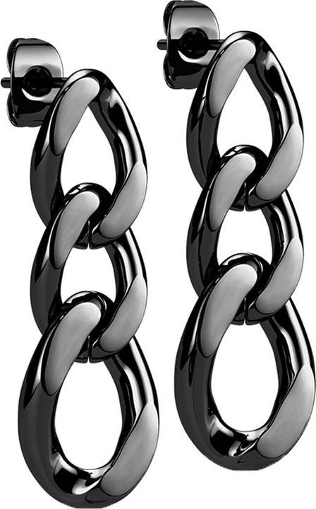 Produktbild Star Piercing Ohrstecker schwarz Anhänger Kettenglieder (ohne Messing, Chirurgenstahl 316L)