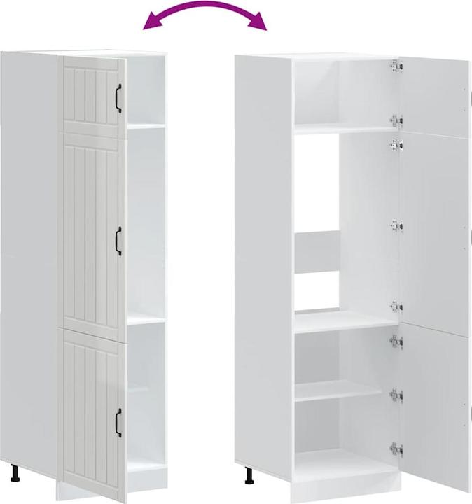 Produktbild VidaXL Küchenschrank Lucca Hochglanz-Weiss Holzwerkstoff hoher Küchenschrank (60 x 57 x 207 cm)
