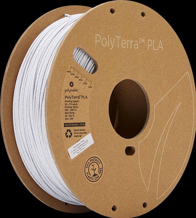 Actual product image Polymaker PolyTerra (PLA, 1.75 mm, 1000 g, White)
