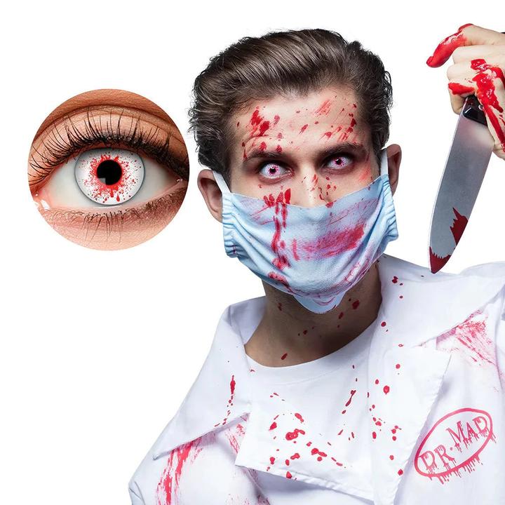 Image du produit Boland Lentilles de contact Dr. Killer : Lentilles hebdomadaires (rouge-blanc)