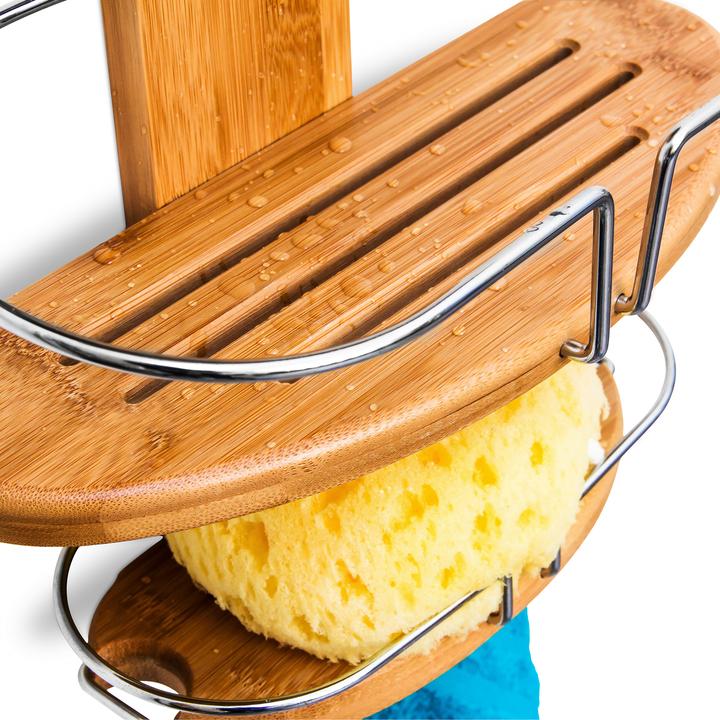 Actual product image Relaxdays Bamboo Shower Shelf (29.5 x 13.5 x 71 cm)