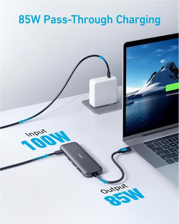 Image du produit Anker Hub USB-C (5 en 1) 1 x HDMI 4K 2 x USB-A 1 x USB-C 1 x USB-C PD 100W (USB-C, 5 Ports)