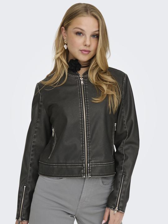 Produktbild Only Stehkragen Ärmelbündchen mit Reissverschluss Jacke Kunstlederjacke (S)