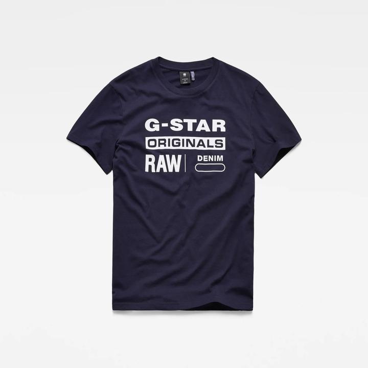 Actual product image G-Star Printed Graphic Eight T-Shirt Regular Fit Sartho Blue (L)