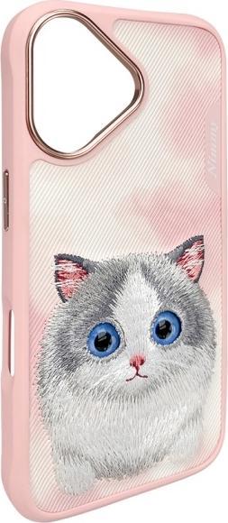 Actual product image Nimmy case iPhone 16 6.1" pink Big Eyed Pet 2.0 Cat (Apple iPhone 16)