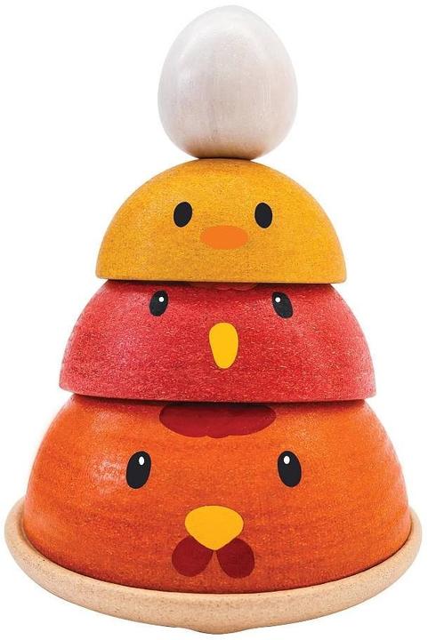Actual product image Plantoys Wood stacking figure stacking chicken (German, English, French, Italian)