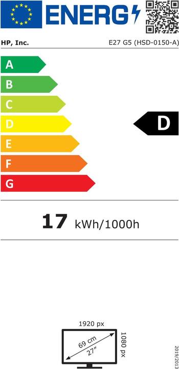 Energie-Label HP E27 G5 (1920 x 1080 Pixel, 27")