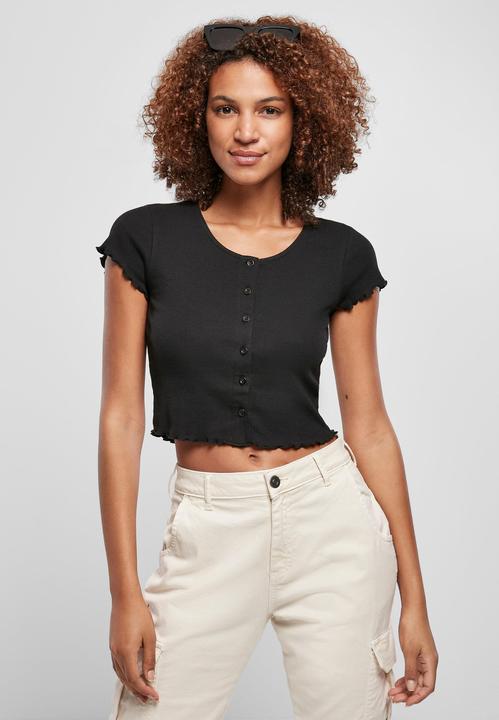 Produktbild Urban Classics Ladies Cropped Button Up Rib Tee (M)