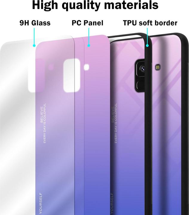 Image du produit Cadorabo Couverture en verre TPU 2 couleurs (Samsung Galaxy A8 (2018))