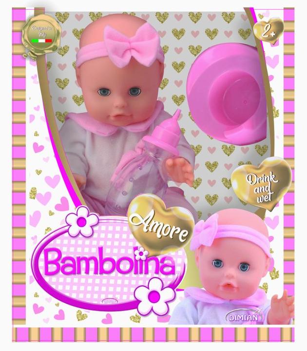 Actual product image Smily BAMBOLINA doll with drink and wet function, Amore 33cm, BD1807