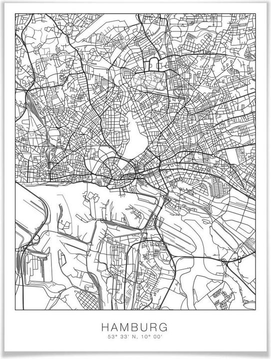 Immagine prodotto Trenddeko Mappa della città Amburgo (80 x 100 cm)