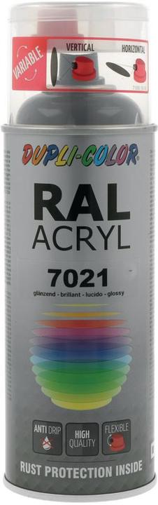 Actual product image Dupli-Color Glossy acrylic paint RAL 7021 black grey (Black grey, 0.40 l)