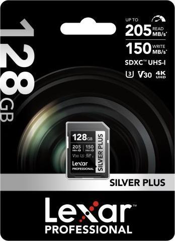 Image du produit Lexar Professional SILVER PLUS (128 Go, SDXC, U3, UHS-I)