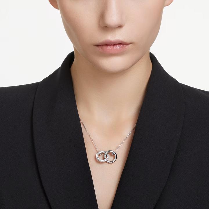 Immagine prodotto Swarovski Dextera Collana Intrecciata a Cerchio Bianca (Metallo Swarovski, 38 - 45 cm)