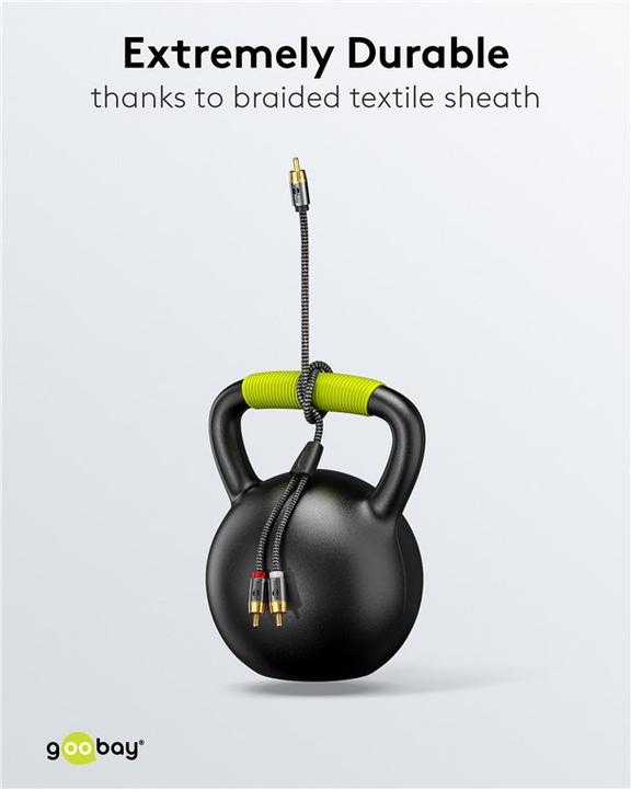 Actual product image Goobay Cinch Y-cable, 2 m, Sharkskin Grey (2 m, Cinch)