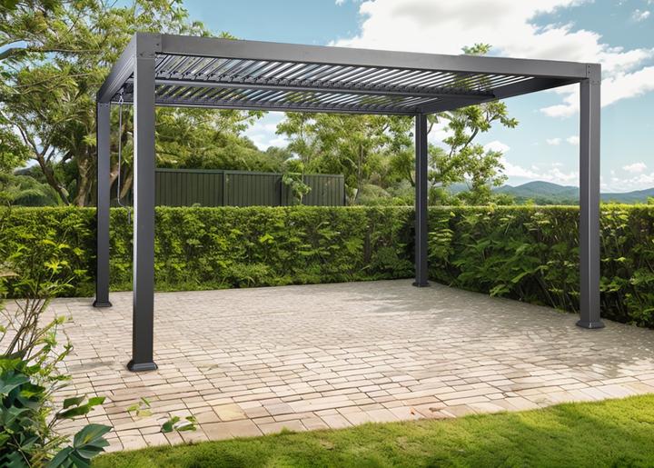 Image du produit Jet-Line Pavillon Tente à lamelles Toit de jardin Dubaï II 3x3m Aluminium (300 cm, 300 cm)