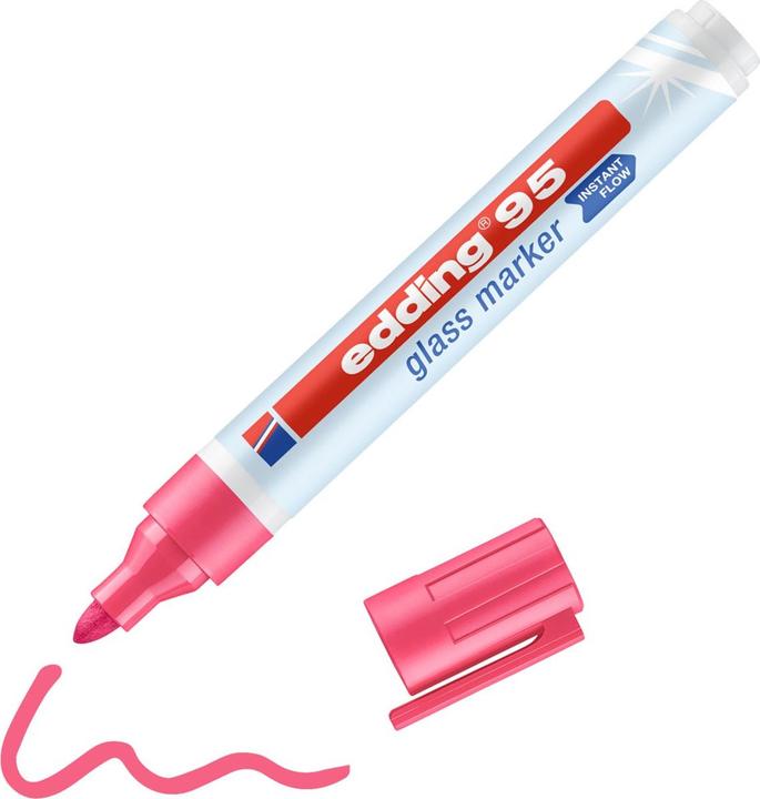 Produktbild Edding Filzstift Glasmarker 95 (Rosa, 3 mm, 1 x)