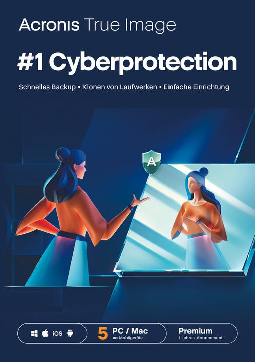 Produktbild Acronis Cyber Protect Prem Subscription 5 devices / 1TB / 1 year Cloud Storage (5 User, 5 Geräte/User, 12 Monate)
