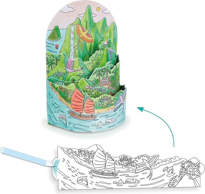 Actual product image Djeco Colouring pictures 3D diorama island