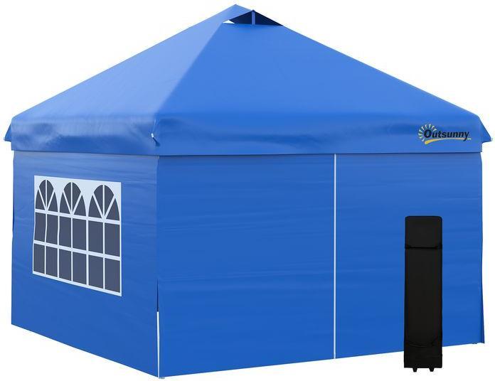 Immagine prodotto Swisshandel24 Gazebo pieghevole 3x3m 4 pareti laterali inclusi i picchetti e le corde di trasporto in metallo (300 cm, 300 cm)