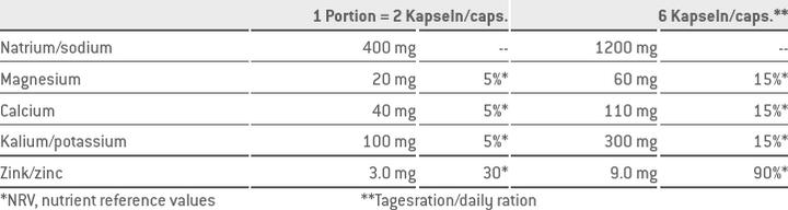 Nutritional values and ingredients Sponser Salt (1 Piece, Powder, 120 g)