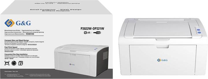 Produktbild G&G Laserdrucker P2022W weiss/anthrazit (Laser, Schwarz-Weiss)