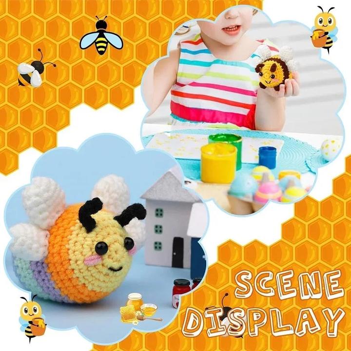 Produktbild Activity Board Little Bee Häkel-Set für Anfänger mit Video-Tutorial Baumwolle stricken Garn Garn Kunststoff Nadeln