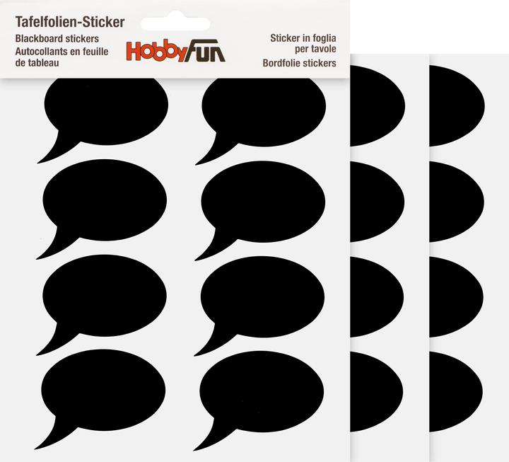 Actual product image Hobby Fun Board foil sticker "Speech bubble", 3 sheets à 8 pieces
