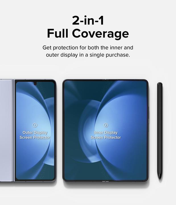 Produktbild Ringke Screen Protector for Galaxy Z Fold 5 DUAL EASY FILM (FRONT 1+ BACK 1) (2 Stück, Samsung Galaxy Z Fold5)