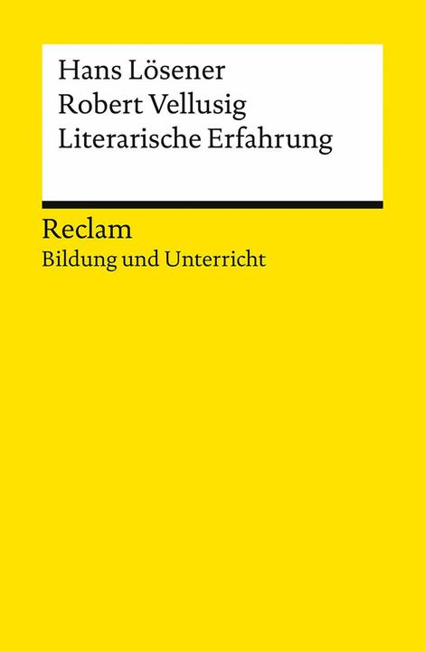 Actual product image Literarische Erfahrung. Bildung und Unterricht (German, Hans Lösener, Robert, 2024)