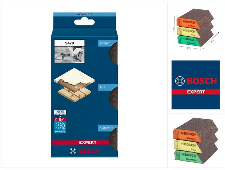 Actual product image Bosch Professional Zubehör Expert S470 (Medium, Fine, Superfine)
