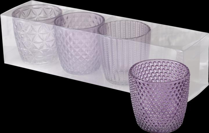 Image du produit Boltze Home Photophore Marilu 4 pièces, 7.5 cm, violet clair (1 x, 8 x 8 x 30 cm)
