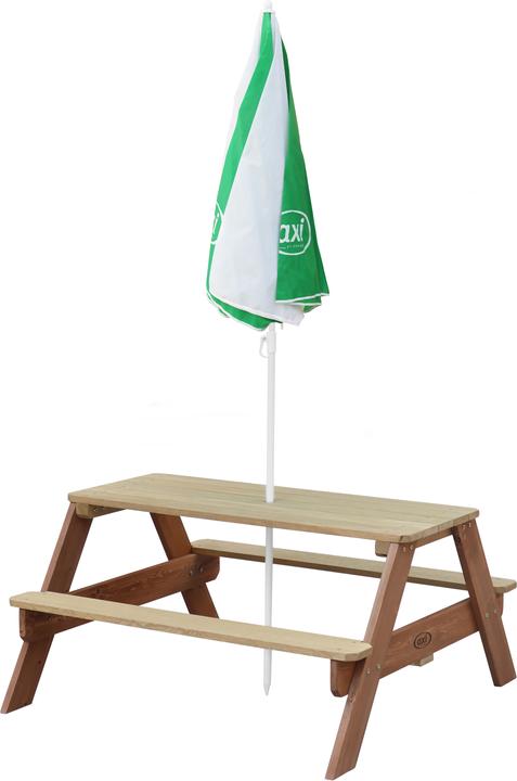 Image du produit Axi Nick Pick Table Marron - Parasol Vert/Blanc