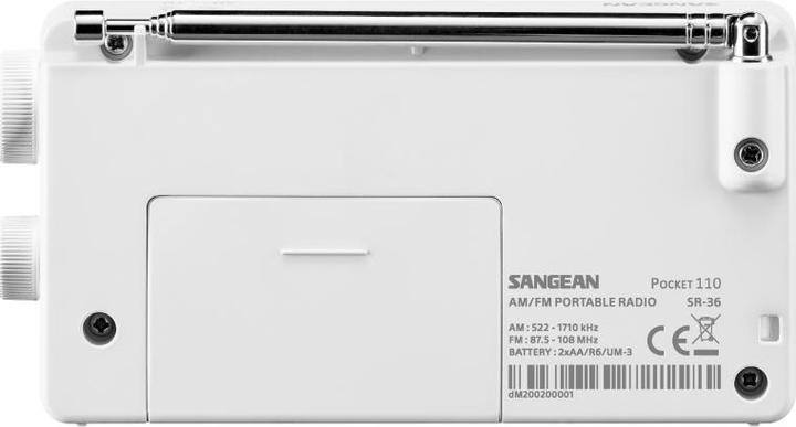 Actual product image Sangean SR36WHITE portable radio (AM, FM)