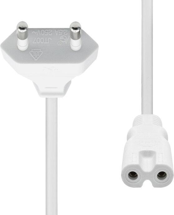 Actual product image ProXtend PC-CC7-003W Power Cable White 3 m Mains Plug Type C C7 Coupler (3 m, C7)