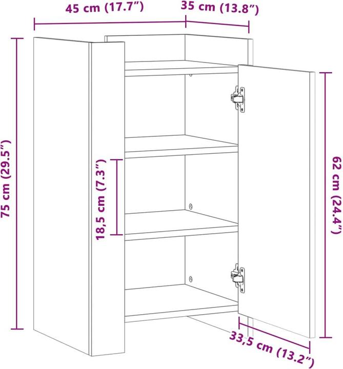 Actual product image VidaXL Sideboard (45 x 35 x 75 cm)
