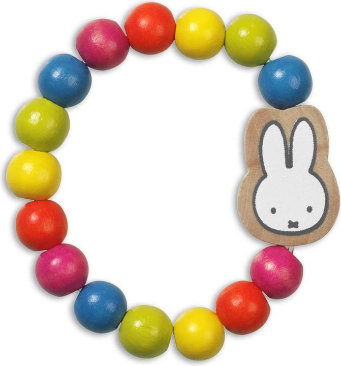 Image du produit Bambolino Toys Bracelet de perles en bois Miffy (15 cm, Bois d'hévéa)