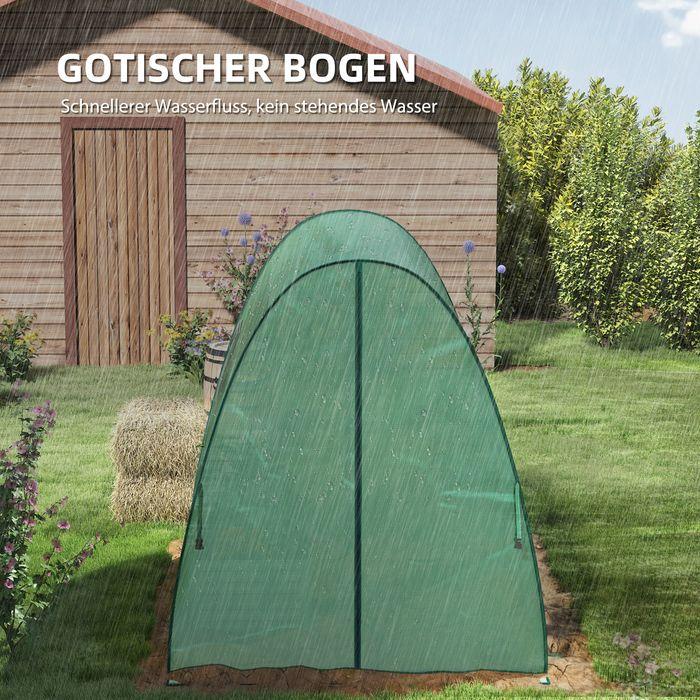 Produktbild Swisshandel24 Foliengewächshaus mit Rolltür, 2 Fernster, winterfest, Stahl, 180x180x200 cm, Grün