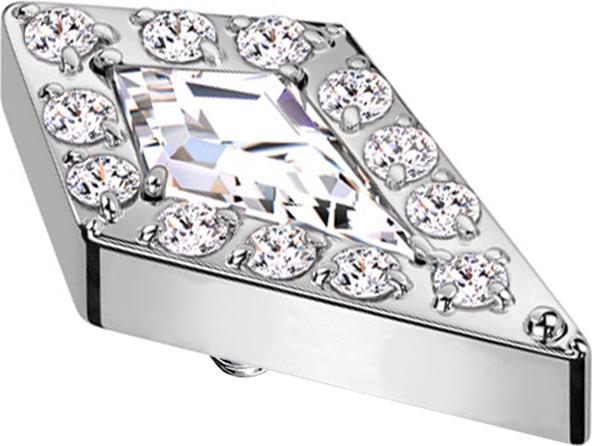 Produktbild Star Piercing Dermal Anchor Diamant silber grosser Kristall silber (Titan G23)