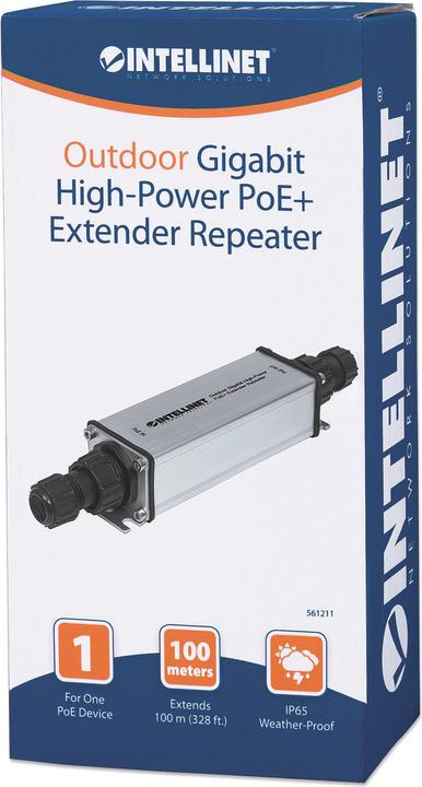 Actual product image Intellinet PoE+ Extender Repeater, IEEE 802.3af/at/ab/u, RJ-45 102. (Extender)