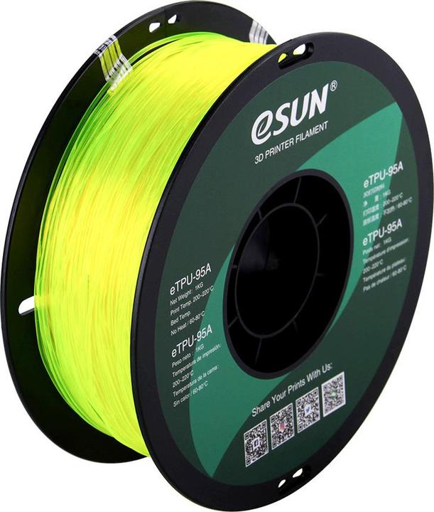 Produktbild eSUN eTPU-95A 1,75mm Tr. Yellow 1kg 3D Filament (TPU, 1.75 mm, 1000 g, Gelb)