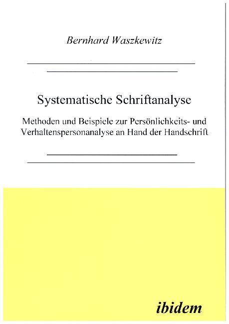 Image du produit Waszkewitz:Systematische Schriftanalyse (Bernhard Waszkewitz, 1999)