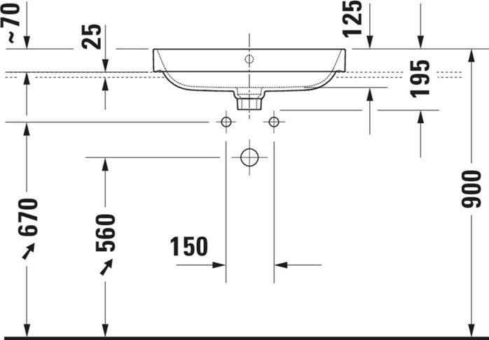 Produktbild Duravit Aufsatzbecken HAPPY D.2 PLUS m ÜL m HLB 600x460mm 1 Hahnloch weiss WG (460 mm, 600 mm)