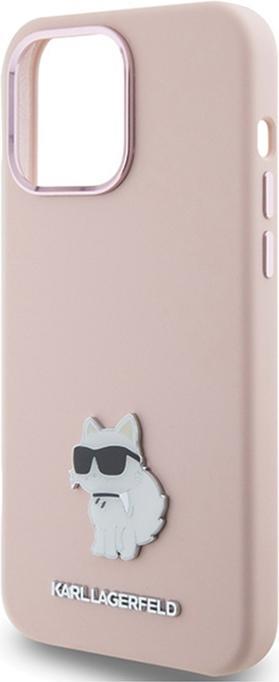 Immagine prodotto Karl Lagerfeld KLHCP15LSMHCNPP iPhone 15 Pro 6.1" różowy/rosa Silicone Choupette Metallo Pin (Apple iPhone 15 Pro)