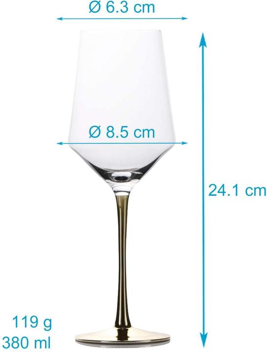 Actual product image Intirilife Wine glass set for red wine white wine (38 cl, 1 Glasses, Wine glasses set)