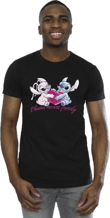Image du produit Disney - T-shirt LILO AND STITCH OHANA HEART WITH ANGEL - Homme (L)