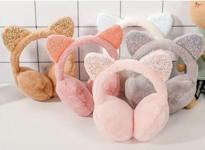 Produktbild MU Style Cat Series Kinder Plüsch Ohrwärmer (One Size)