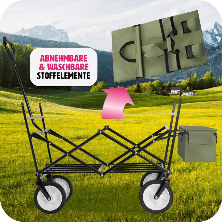 Produktbild tectake Faltbarer Bollerwagen mit Dach und Tragetasche