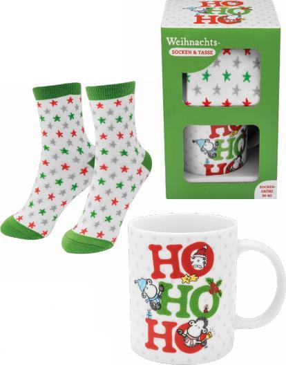 Actual product image Sheepworld Fan merchandise cup-sock set Ho Ho Ho size 36 - 40 (Single pack, 36 - 40)