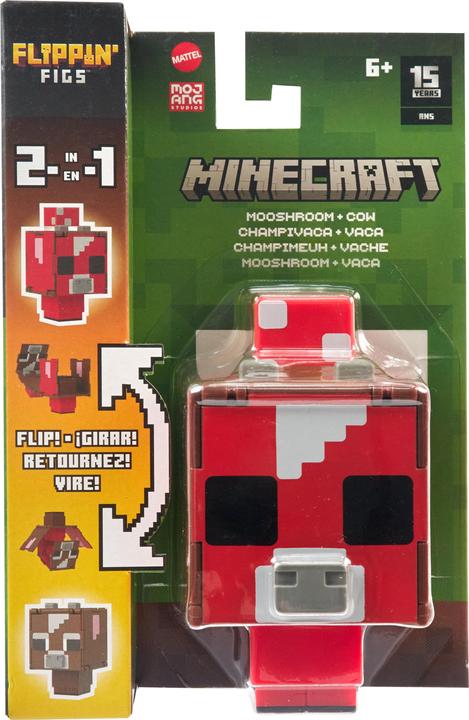 Actual product image Mattel MINECRAFT FLIPPIN' FIGS Mooshroom + Cow